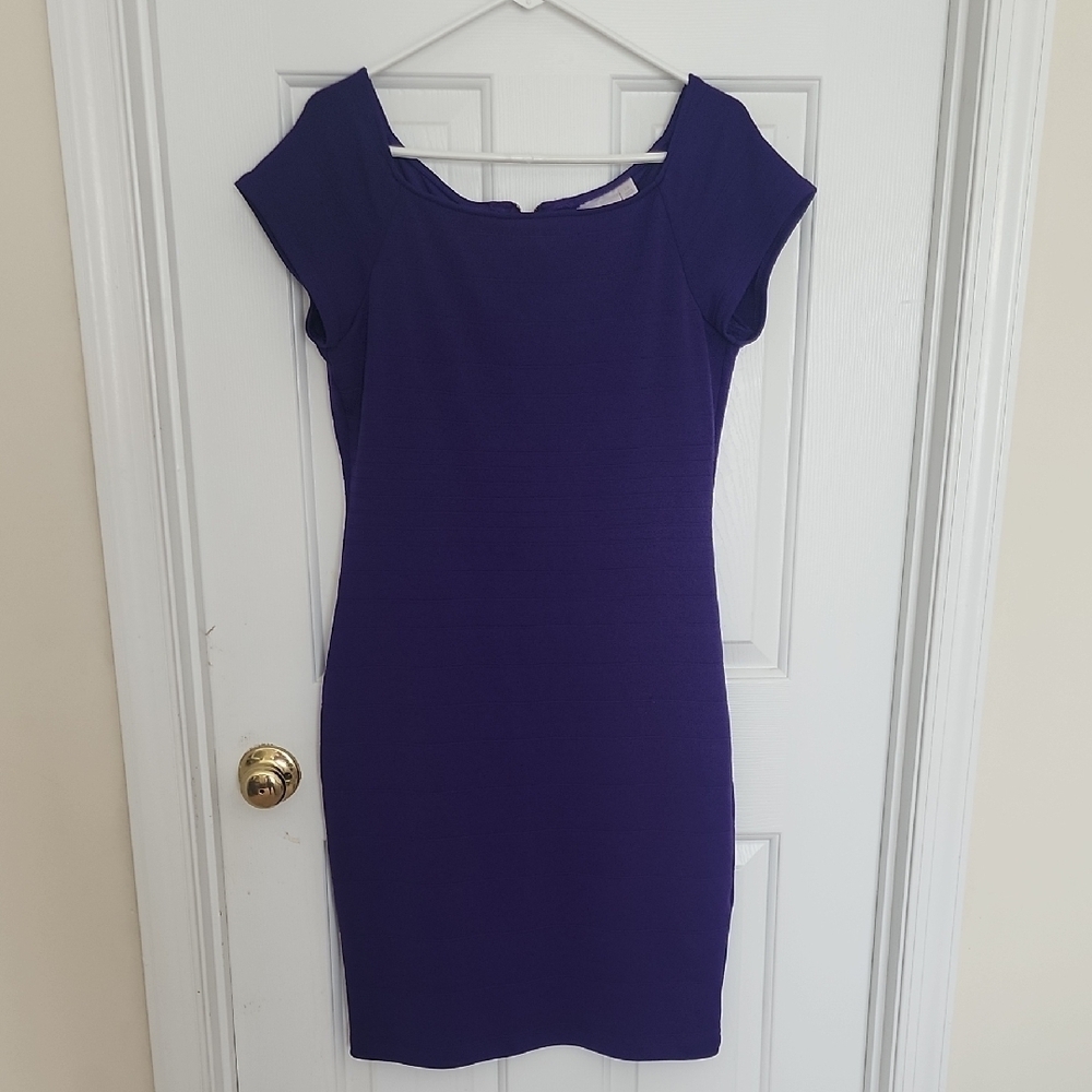 Bisou Bisou Purple Form Fitting Cocktail Dress